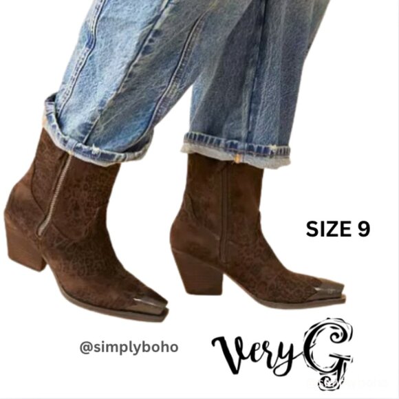 NEW - Very G Jimi Leopard Western Ankle Boot - SIZE 9 - Picture 1 of 17